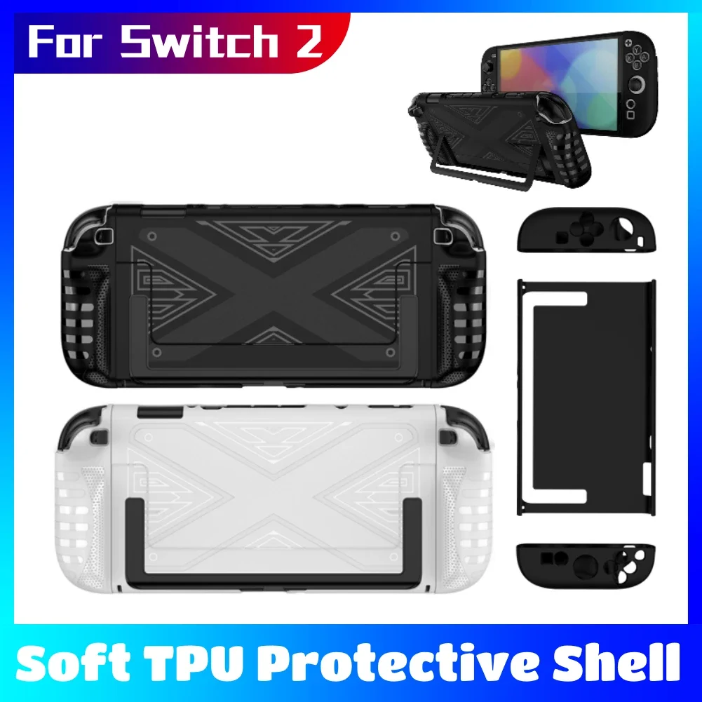 

TPU Protective Shell For Switch 2 Handheld Console Case Shockproof Back Cover with Kickstand Anti-Scratch Game Accessories