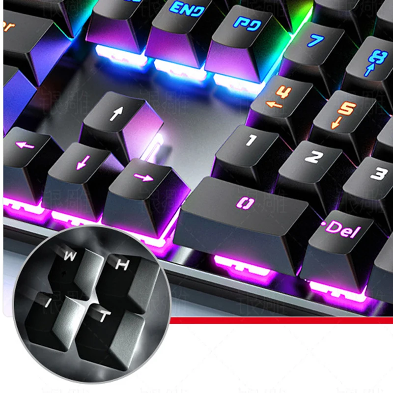 Imagem -04 - Teclado Mecânico Zk3 Metal 104 Teclas 87 Teclas Interruptor Azul Luminoso Acessórios de Computador Multicolor com Fio Teclados de Jogos Novo