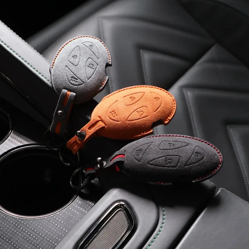 For For Hyundai M Style Auto Accesseries Suede Car Key Case Cover Shell Holder Protector Multicolour Interior Part 4