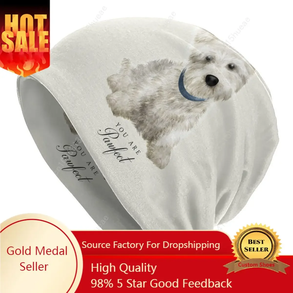 

West Highland White Terrier Dog Bonnet Beanie Knitting Hat Men Women Cool Unisex Adult Westie Warm Winter Skullies Beanies Cap