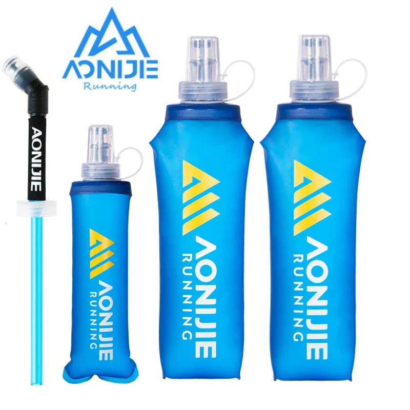 AONIJIE Newest SD30 2PCS 250ml 500ml Soft Water Flask Folding Collapsible Bottle TPU BPA Free For Running Bag Wait Pack