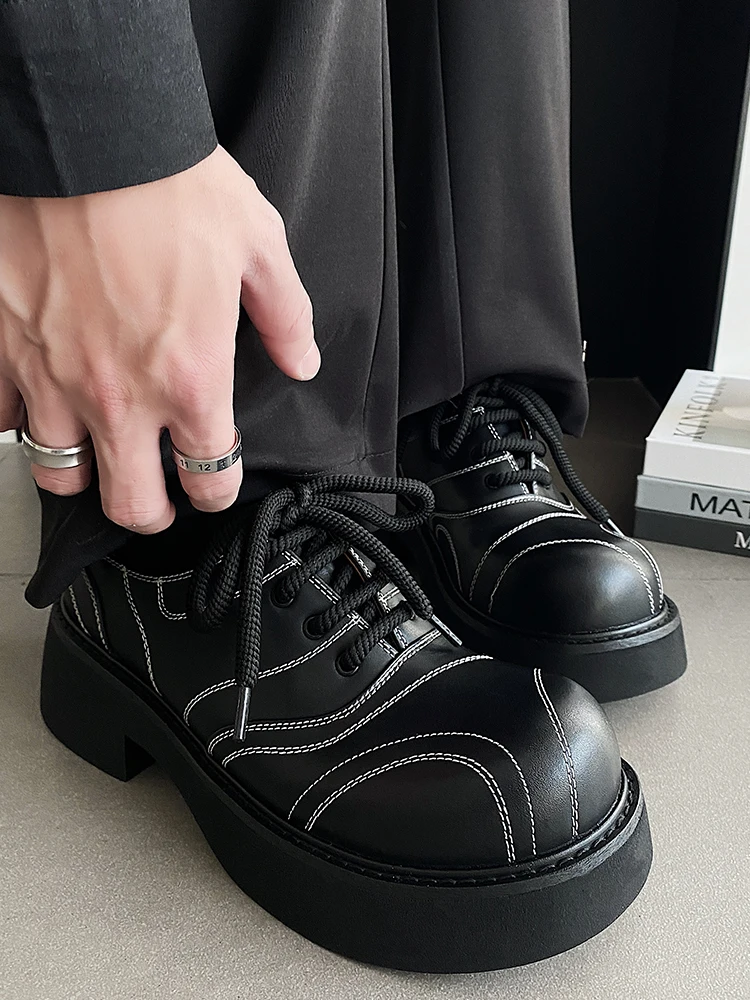 chaussures-decontractees-pour-hommes-tendance-en-cuir-a-bout-rond-avec-coutures-rehaussantes-confortables-couleurs-assorties