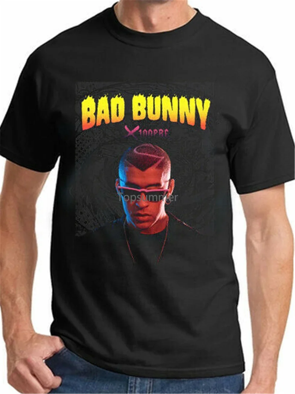 

Popular New Bad Bunny 2019 X100Pre Concert Music Casual Unisex T-Shirt S-3Xl Brand Clothing Tee Shirt