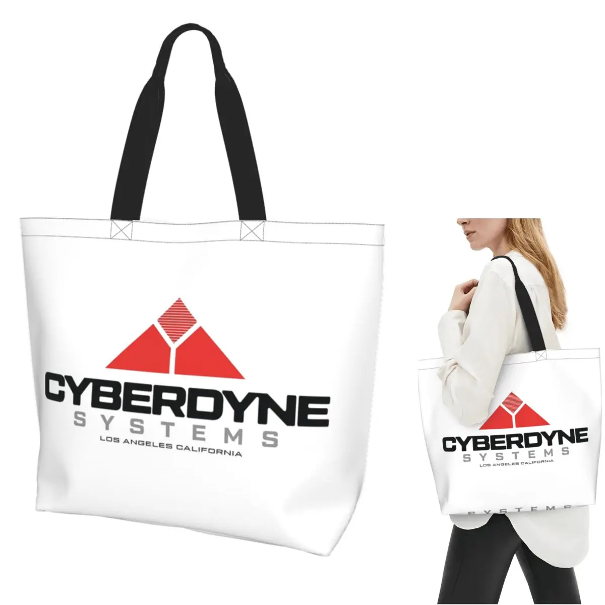 Cyberdyne Systems Shopping Tote Bag Canvas Large Capacity Shoulder Bags Shopper Grocery Handbag for Women