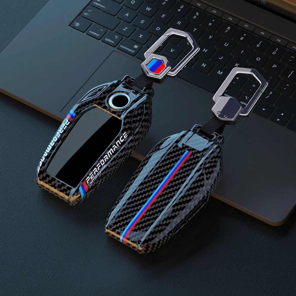 Car Carbon Fibre Key Cover Case Shell For BMW G30 G12 G11 G32 G31 5 7 Series I8 I12 I15 G01 X3 X4 G02 G05 X5 G07 X7 LED Display