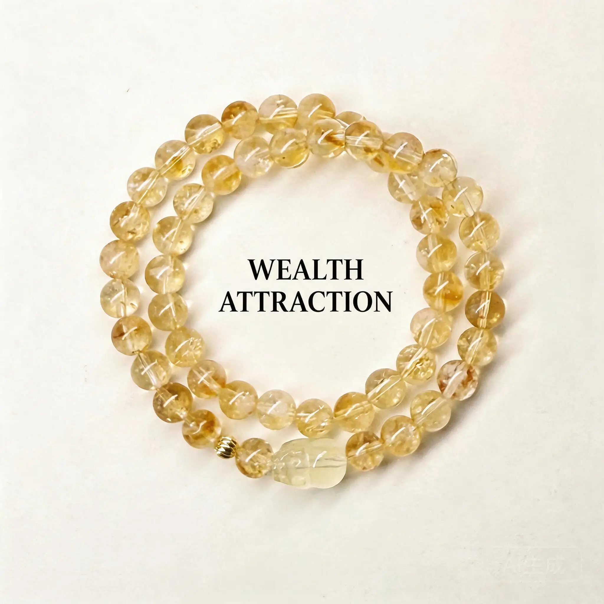 Chinese Style Handmade 6mm Natural Citrine Pixiu Handstring Double Wrap Bracelet For Women Lucky Wealth Blessing Auspicious Gift