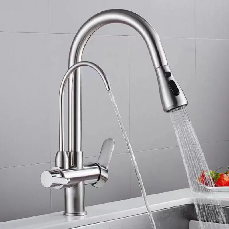 

Кухонные смесители Torneira Para Cozinha de Afundar Кран для кухни Фильтр для воды Кран Трехходовой смеситель для раковины Кухонный смеситель