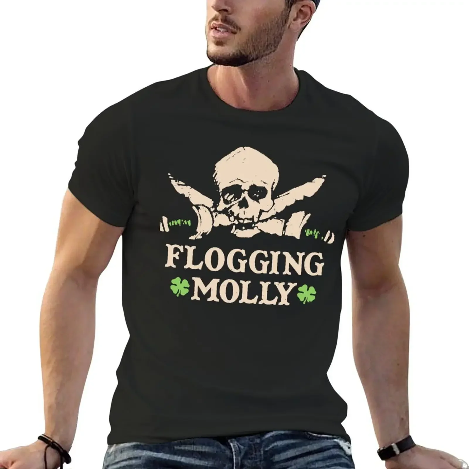 Flogging Molly Celtic punk band T-Shirt sports fans heavyweights vintage mens graphic t-shirts hip hop