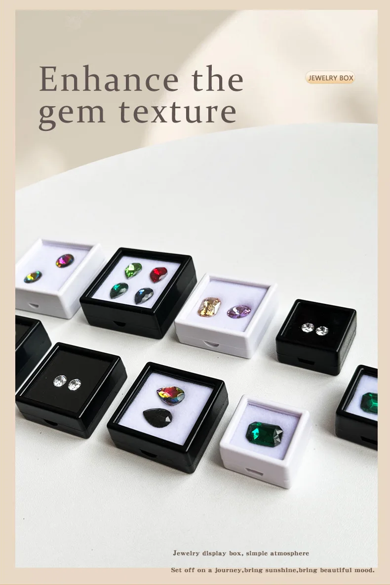 Lot of 70 Transparent Gem Display Box Top Glass Pendant Bead Charms Storage Jar Collection for Gemstone Diamond Holder Container