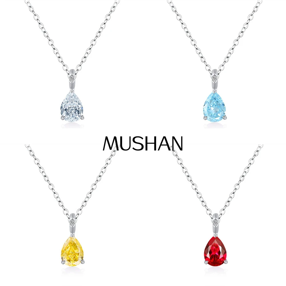 MuShan Jewelry 925 Sterling Silver Necklace Gold Chain HCD Diamonds Minimalist Style Statement Jewelry Women Necklaces Jewelry