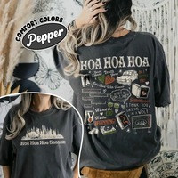 Vintage Cotton Hoa Hoa Hoa Print T-Shirt Women Men Forks Washington Cozy Short Sleeve Crewneck Unisex T-shirt Y2K Streetweat Tee