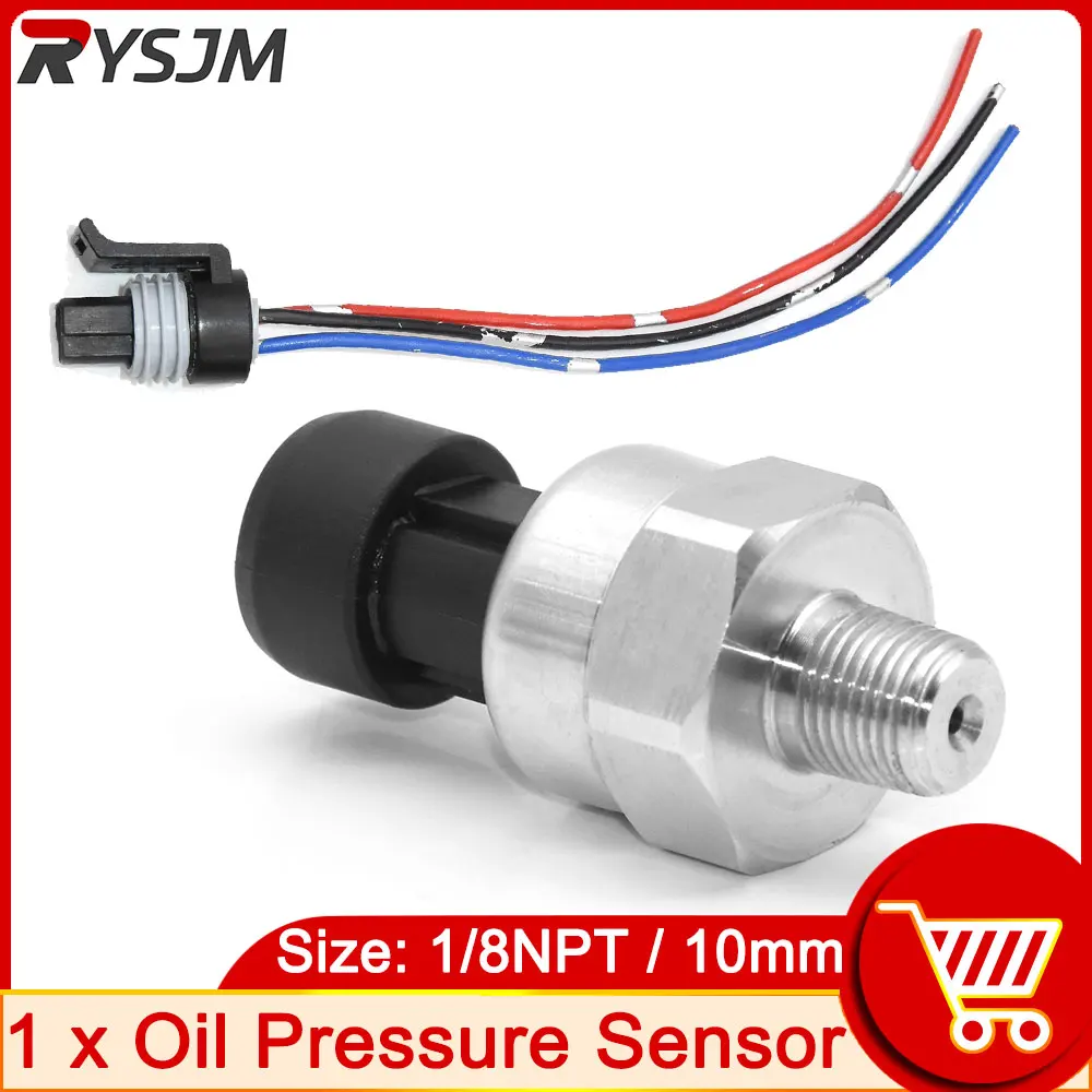 NPT1/8 Oil Pressure Gauge Sensor Oil Press Sensor Fuel Diesel Air Water Import Ceramic Pressure Sensor Transmitter Transducer