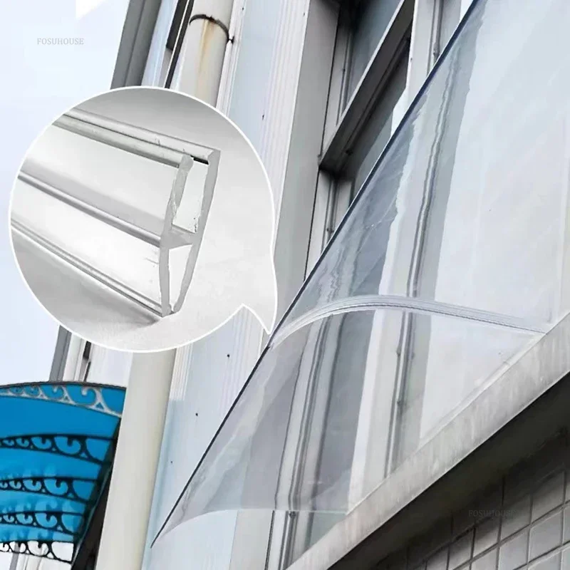 Transparent Modern Awning for Windows Small Bracket-free Convenient Rainproof Awnings Simple Invisible Household Awning for Roof