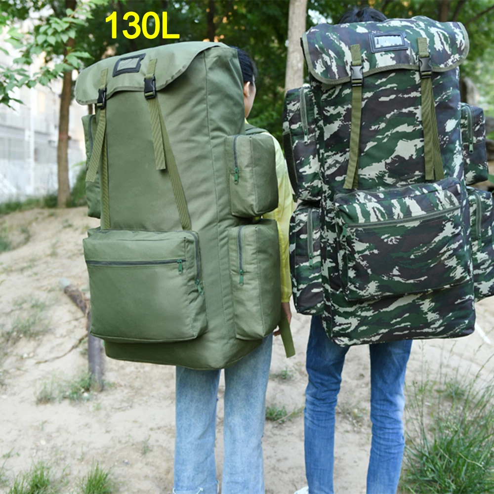 Imagem -02 - Homem Bagagem Bolsa de Acampamento Caminhadas Mochila Grande Capacidade do Exército ao ar Livre Escalada Trekking Viagem Tático Bolsas Ombro 110l 130l