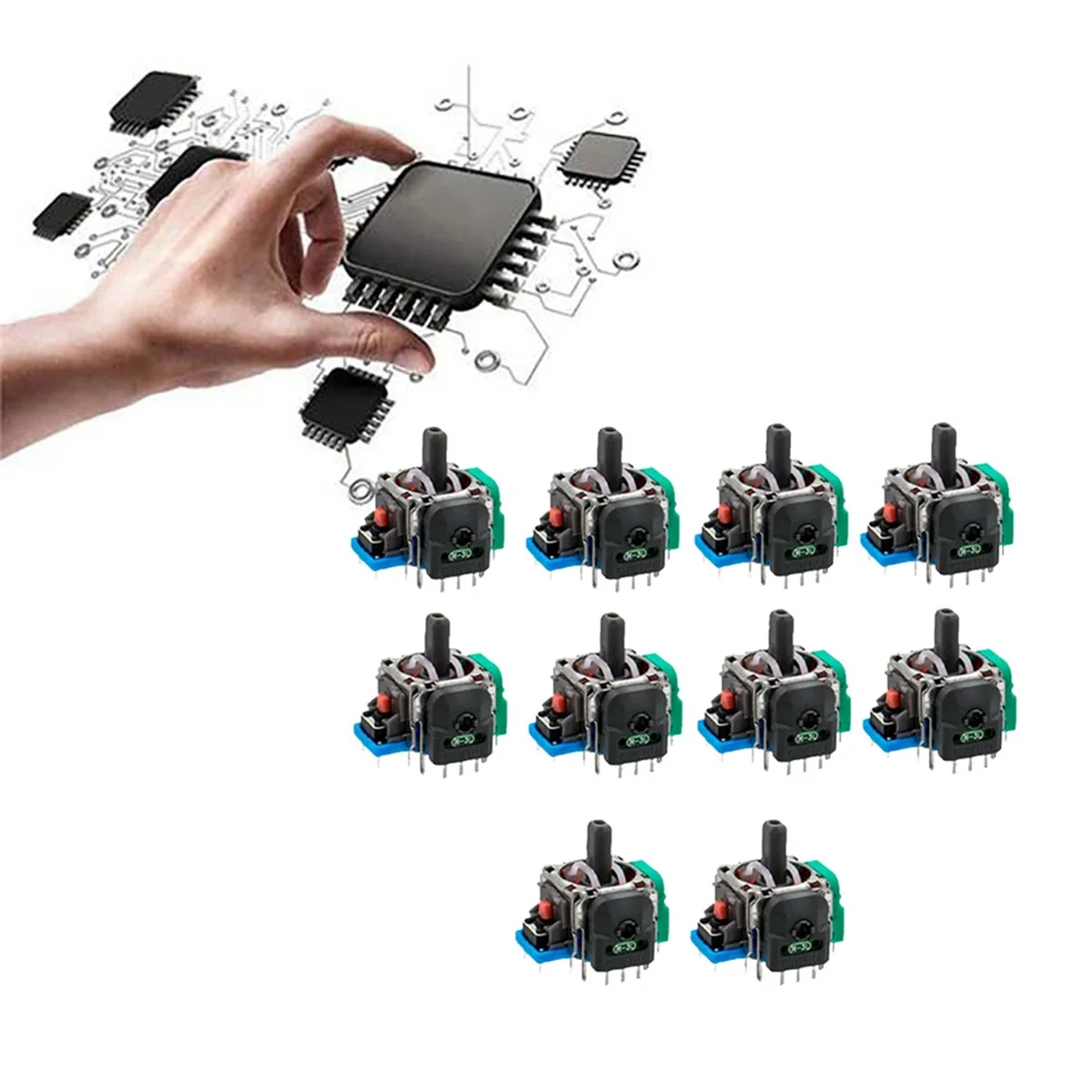 Manche eletromagnético do salão para o console do jogo, potenciômetro do sensor, 3D, 10 PCes