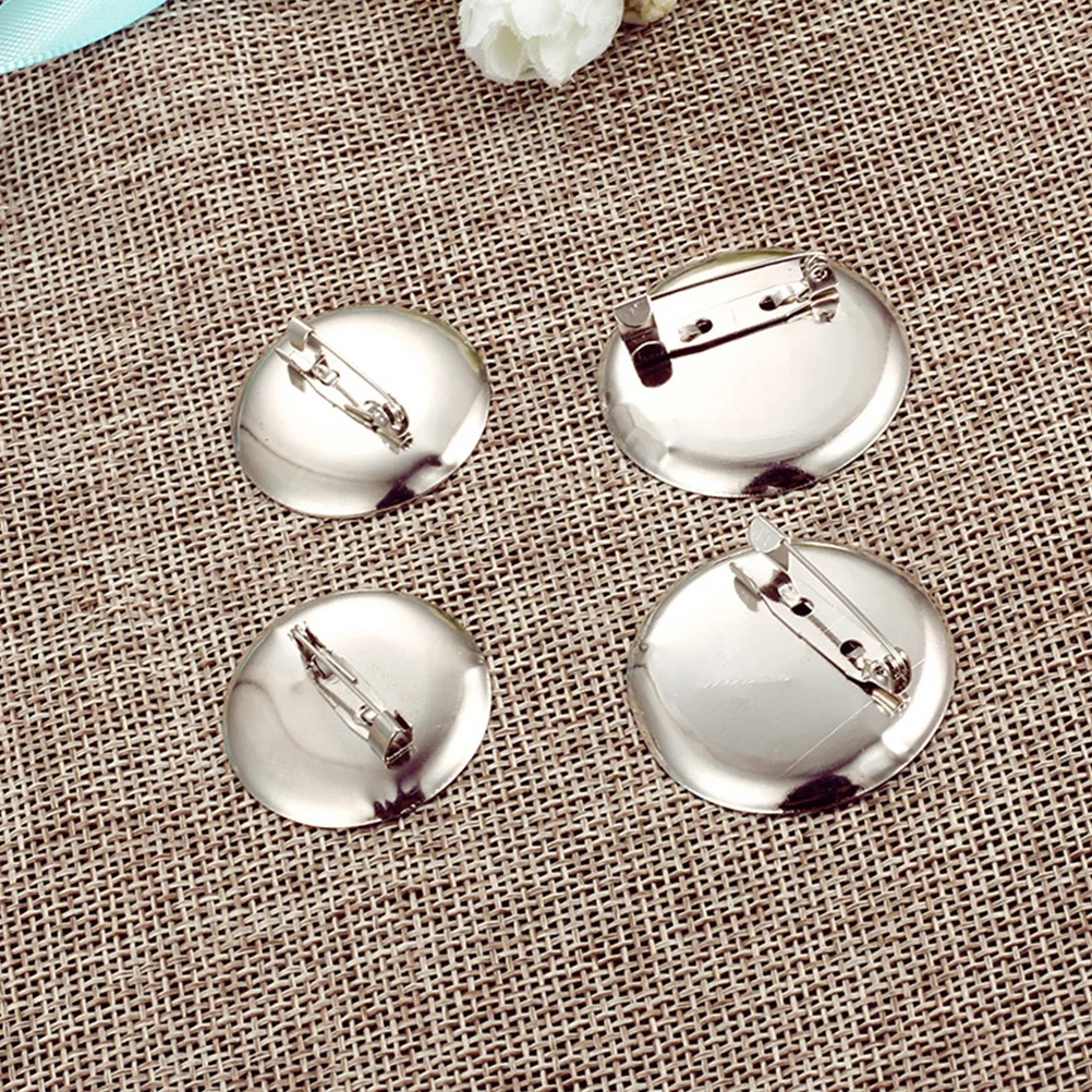 100 pezzi di accessori per spille a piastra rotonda fai da te vassoi inferiori per spille fermagli per gioielli componenti per distintivi a disco con spilla in lega leggeri