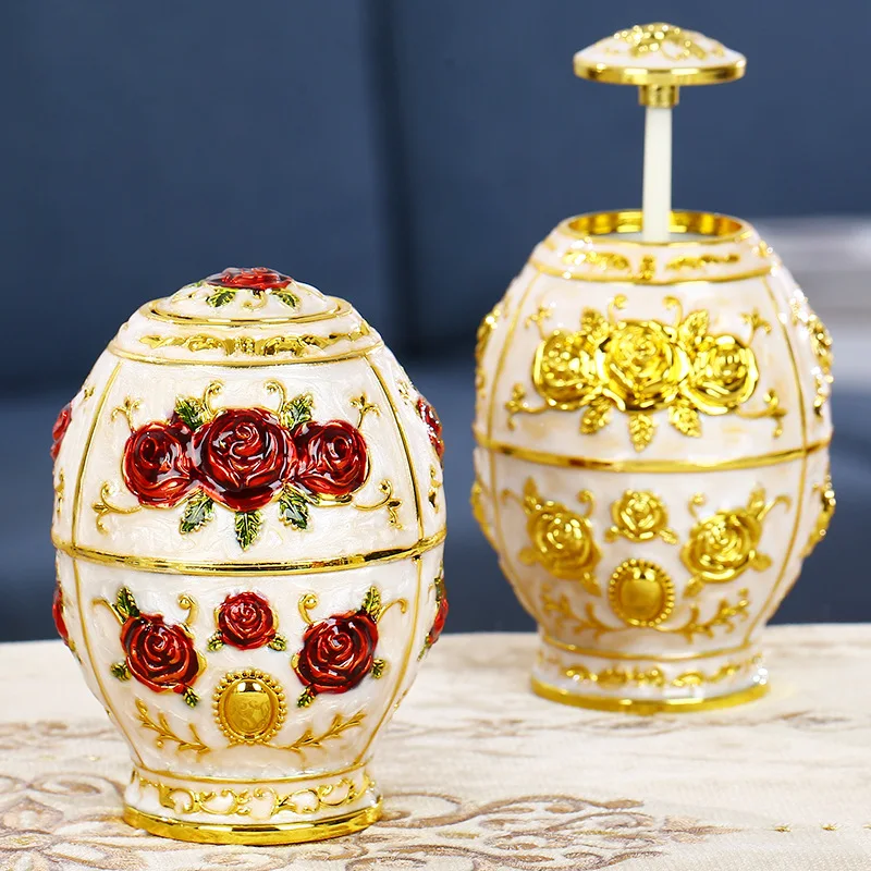 European toothpick box, household creative high-end automatic pop-up toothpick holder, press-type living room coffee table