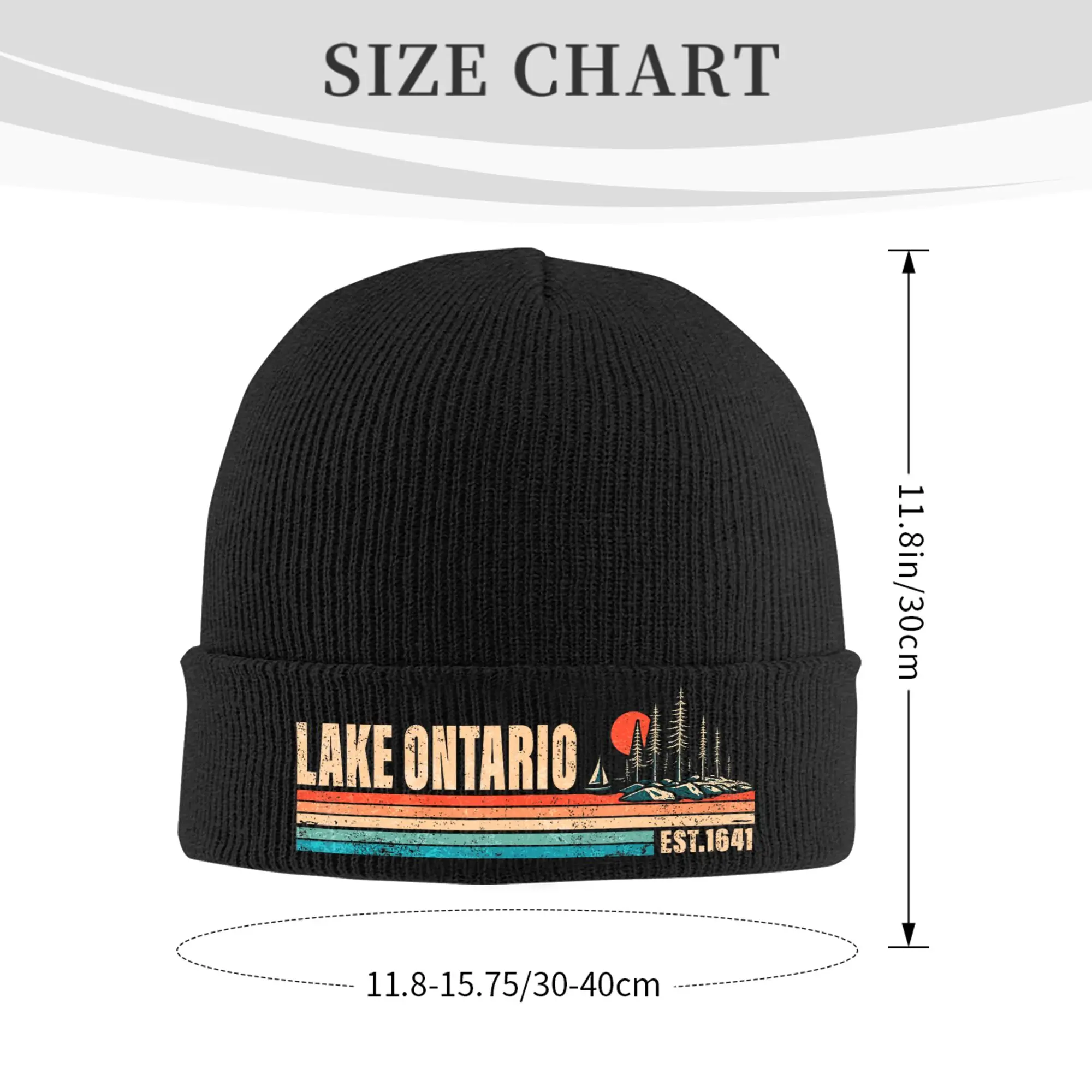 Lake America Funny Ontario USA Canada Hat Autumn Winter Skullies Beanies Warm  Cap Men Women Acrylic Skullcap