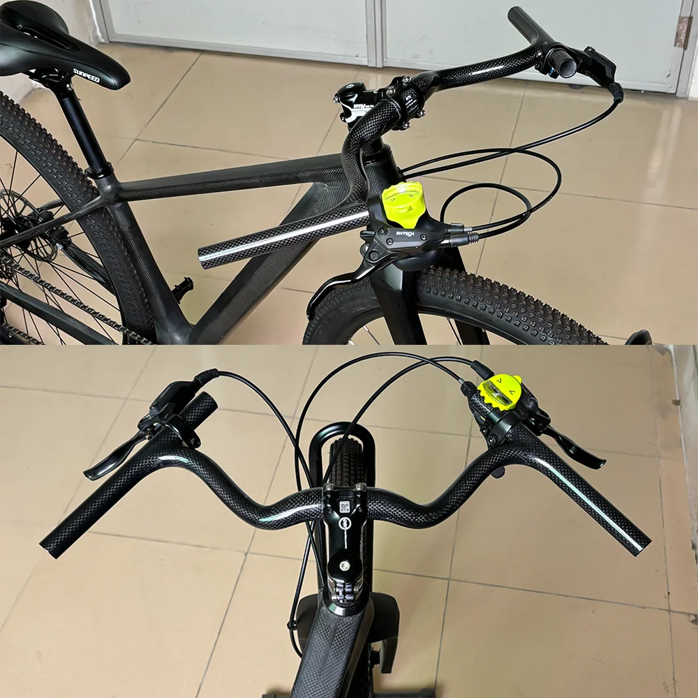 BALUGOE Mountainbike-Lenker Modifikation Spezialform 31,8mm Durchmesser MTB-Lenker 3K Glanzfinish Maßgefertigtes Fahrradzubehör – Detail 3