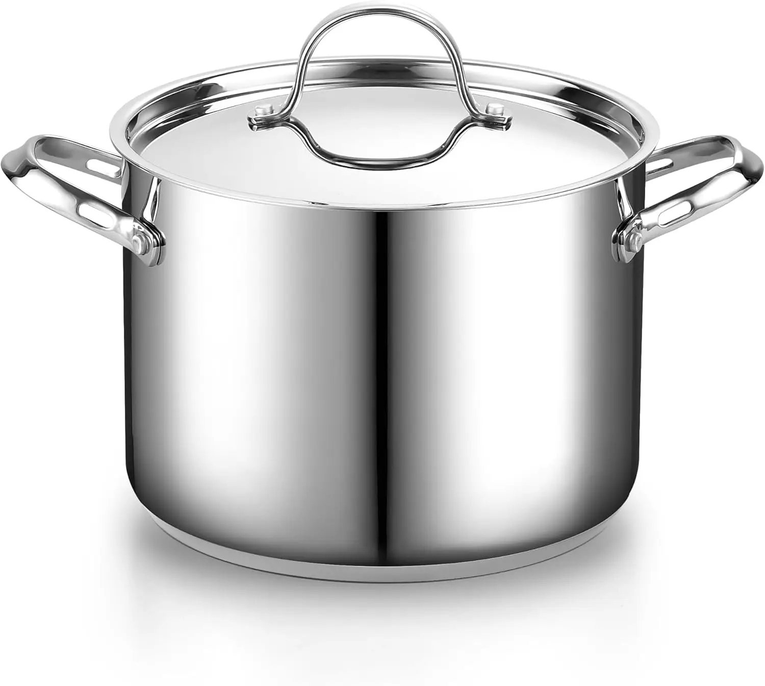 

8-Quart Stainless Steel Stockpot with Lid, Even Heating for Soups, Pasta & Stews, Induction Compatible