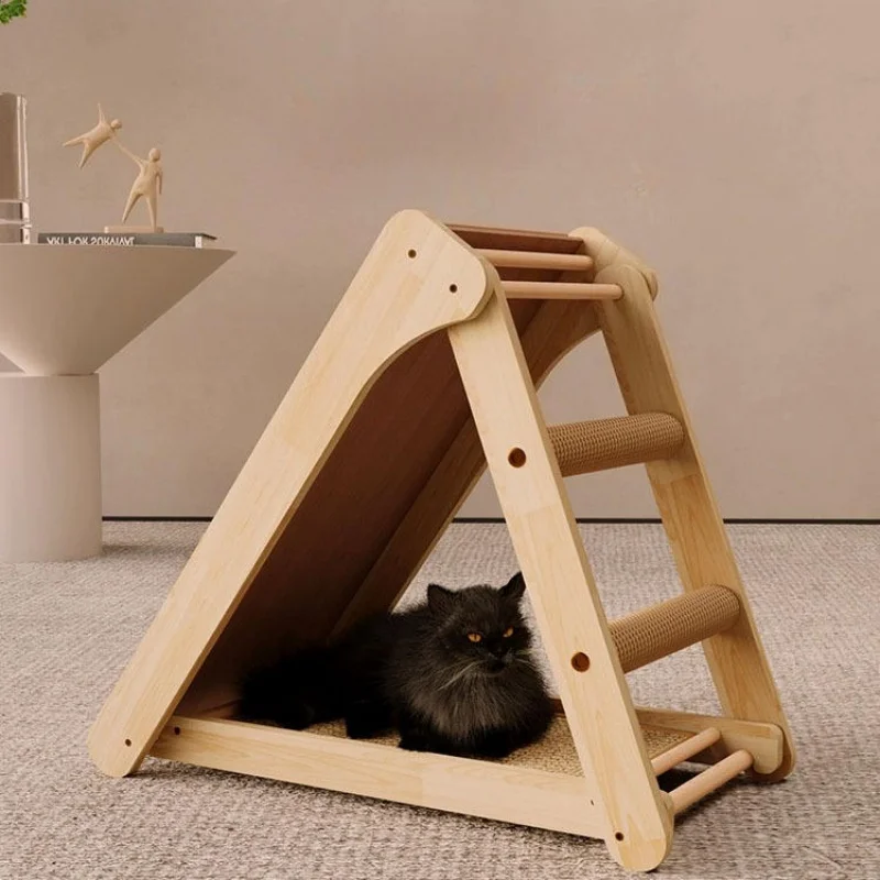 Wooden Cat Scratcher Cat Resistant Scratching Post Kitten Scratching Grinding Paws Toys Furniture Protector Cat Climbing Frame