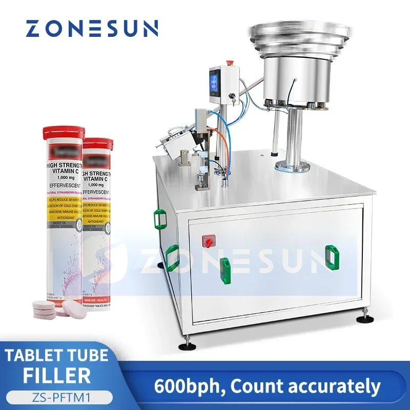 Zonesun ZS-PFTM1 Effervescent Tablets Packing Machine Filling and Capping Machine