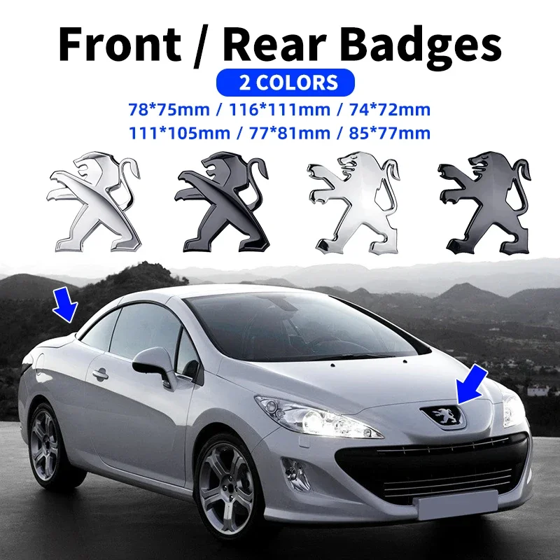 1pcs ABS Car Front Emblem Rear Trunk Badge for Peugeot 307 107 207 407 408 308 206 406 507 508 2008 5008 3008 Sticker Decoration