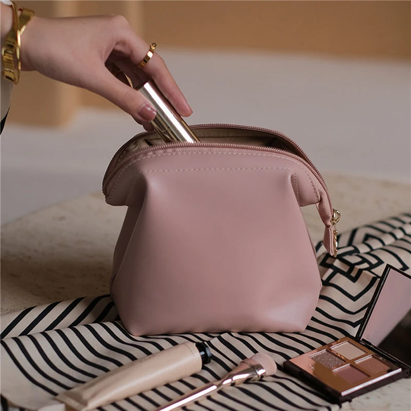 Mini Makeup Bag for Purse PU Cosmetic Bag Waterproof Toiletry Bag Traveling Makeup Bag Lipstick Cosmetic Pouch Travel Organiser