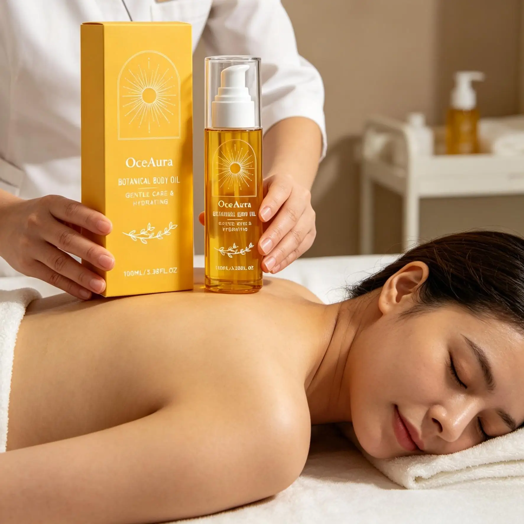 OceAura Massage Oil for the Body Care Firm Skin Barrier Repair Rejuvenation Passion Fruit Seeds Botanical Hydrating Body Oil