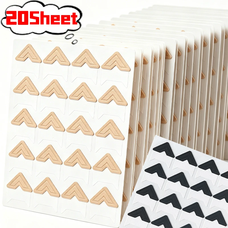 20/1Sheets Photo Corners Stickers Self Adhesive Picture Edging Corners for DIY Craft  Scrapbooking Albums Journal Decoration