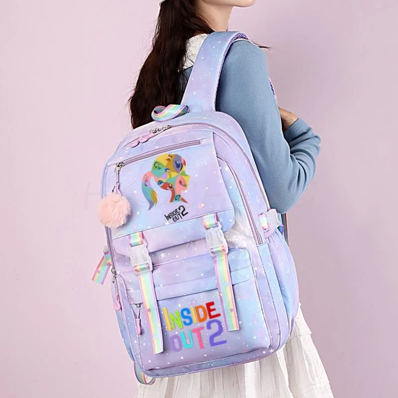 New Inside Out2 Backpacks Girls High-capacity Waterproof Travel Bag Fashion School Backpack for Women Men Lovely Casual Mochilas