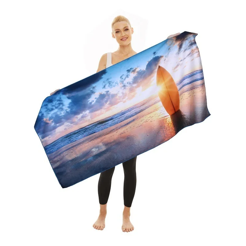 מגבת חוף מיקרופייבר ליוגה מגבת ספורט לשחייה מגבת חוף מגבת רחצה קלה הגנת שמש מושלמת אביזר קיץ מושלם