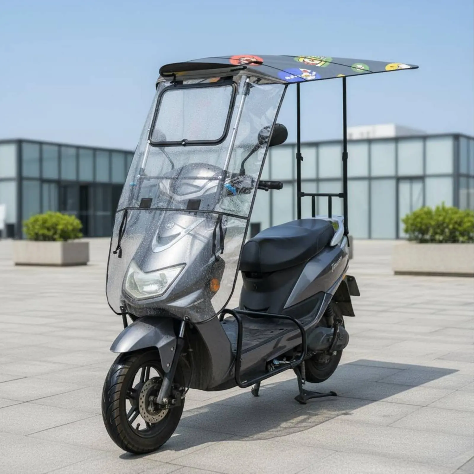 Electric Scooter Rain Cover Resistant Foldable Scooter Rain Shelter Detachable Electric Bike Canopy Easy to Install - view 6
