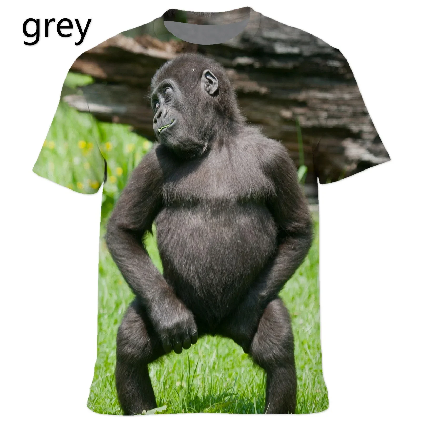 Summer Orangutan/monkey 3D Print Gorilla Funny Short Sleeve Y2k Clothing Tops for Man Cool Animal T Shirt Tees