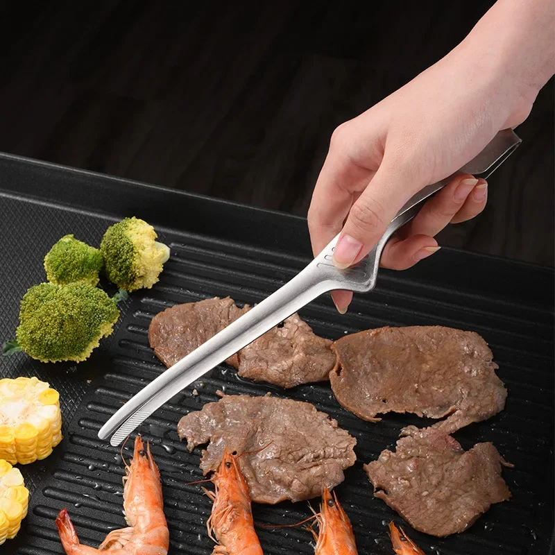 BBQ Food Tongs Korean Barbecue Clips Stainless Steel Grill Cooking Chief Tong Kitchen Bread Baking Outdoor Grilling Steak Clamp