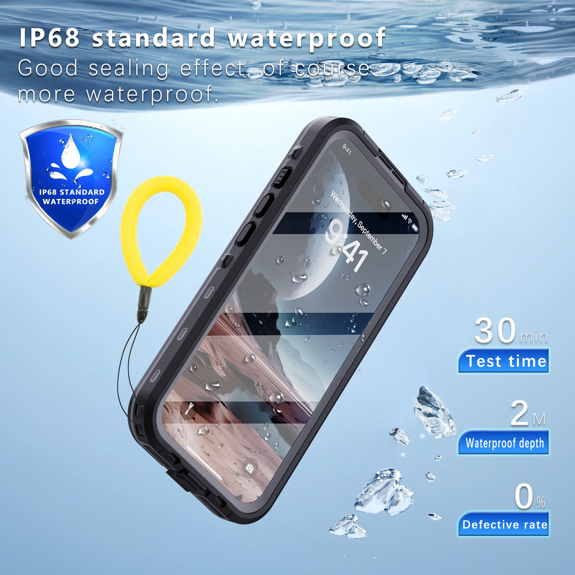 

Для iPhone 16 Promax/17 Promax Air Водонепроницаемый чехол для телефона Противоударный, пылезащитный, герметичный защитный чехол для всего тела с браслетом