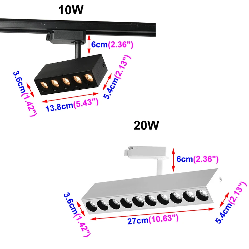 Foco de luz LED tipo L para techo, lámpara giratoria con barra de aluminio, para tienda de ropa, dormitorio y Hotel, SMD