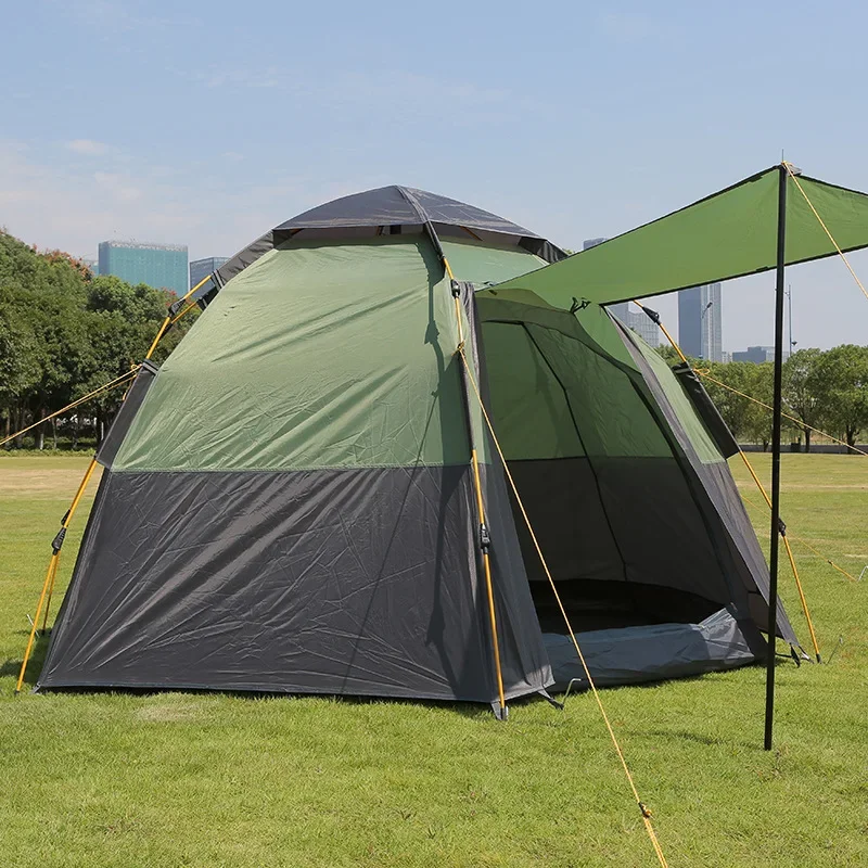 

5-8 Large Tent Army Green Picnic Camping T ent Rainproof Insect Proof Breathable Outdoor Tent