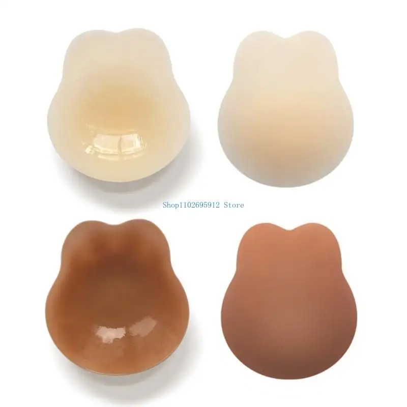N7YE Women Women Silicone Nipple Cover Facties Arbbit Ears Brabel Cover Bra for Dress #3