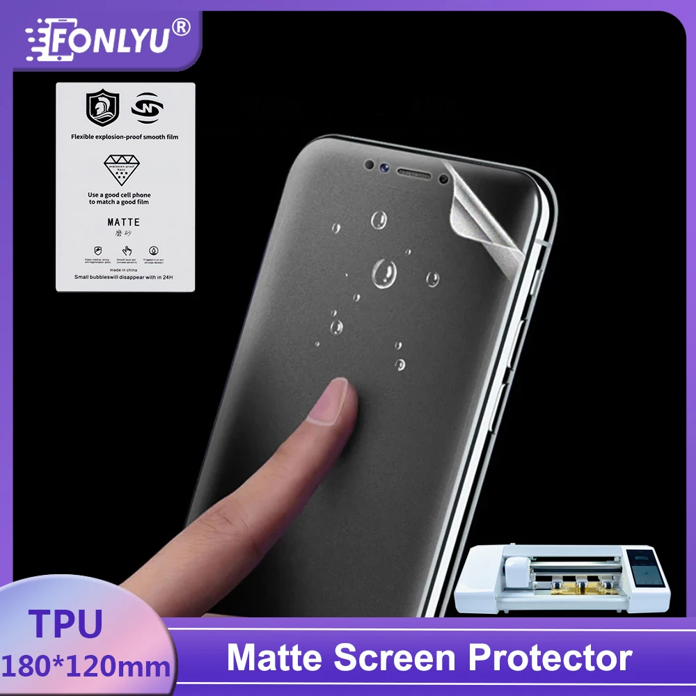 FONLYU 50PCS Matte Flexible Smooth TPU Hydrogel Sheet Phone Front Screen Back Glass Protective Sticker For Film Cutting Machine