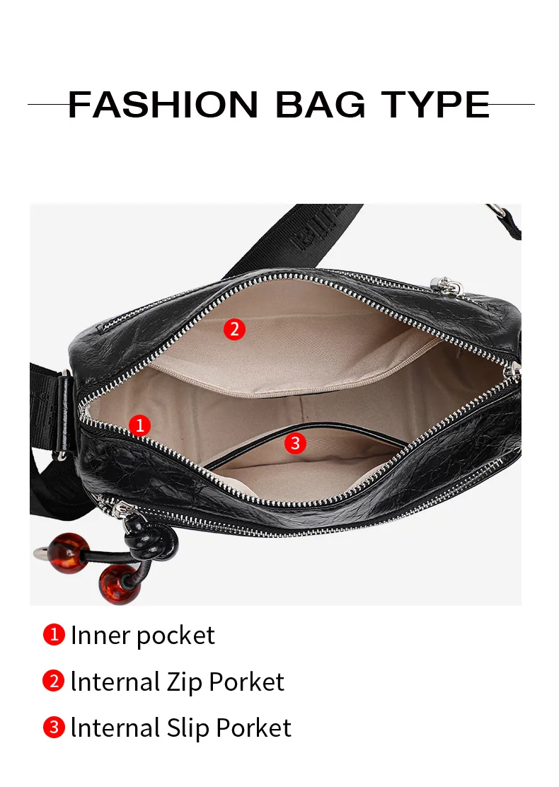Damenmode-Handtasche mit Plissee-Textur, ultraweich, 100 % Rindsleder, verstellbare Schulter- und Umhängetasche – Detail 7