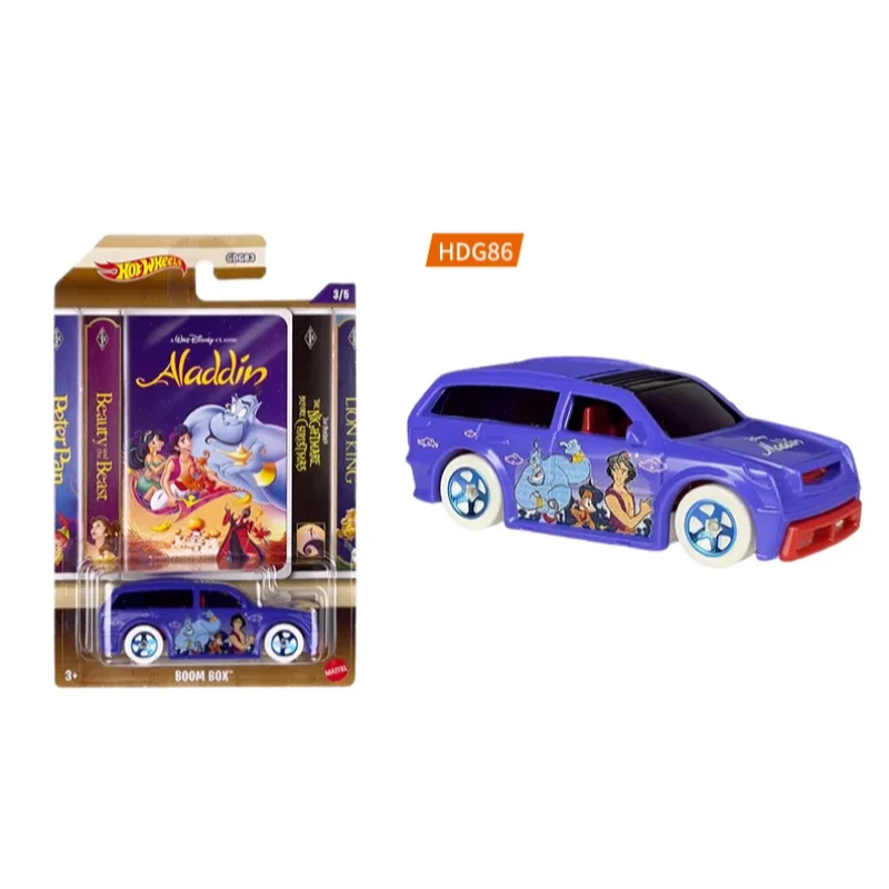 Original Hot Wheels 1:64 Diecast Car Toy Disney The Nightmare Before Christmas Aladdin Peter Pan Beauty Beast Lion King Gdg83