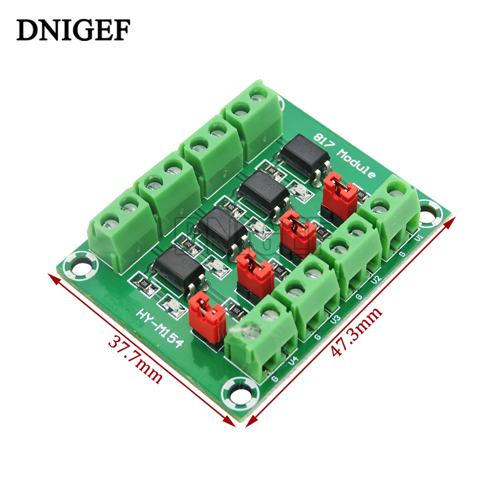 PC817 Modulo a 4 canali Scheda di isolamento accoppiatore ottico Modulo adattatore convertitore di tensione Modulo isolato fotoelettrico driver