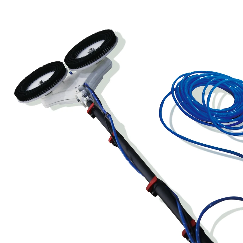 Electric Double Head Solar Panel Electric Cleaning Brush Kits for Solar Power System Handle Cleaner for System Panel