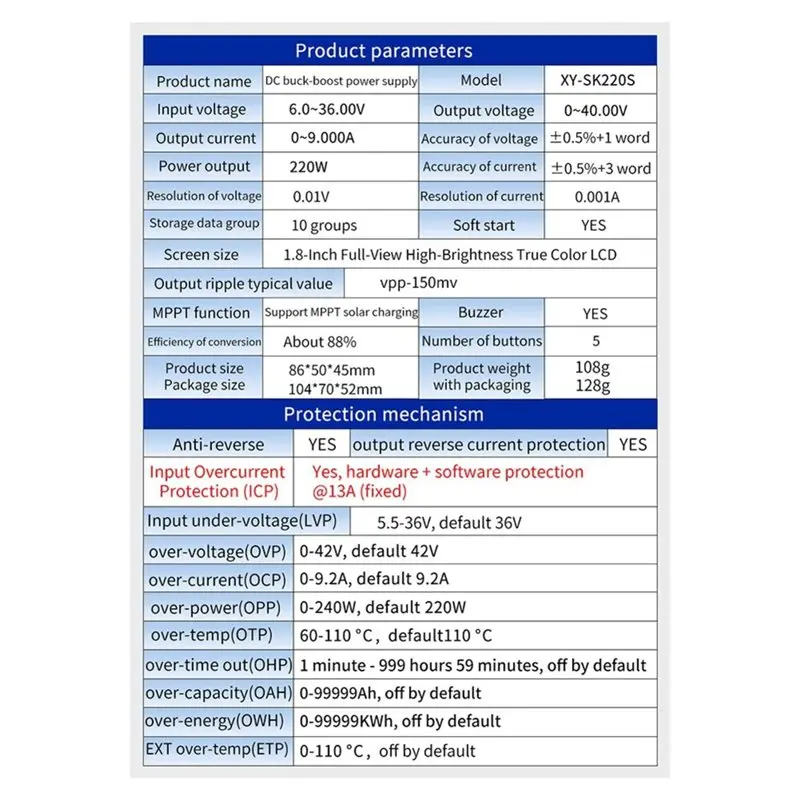 DTB7 SK180S DC Buck Boost Converter Adjustable Regulated Power Supply Solar Charging Module for Constant Voltage Current CNC