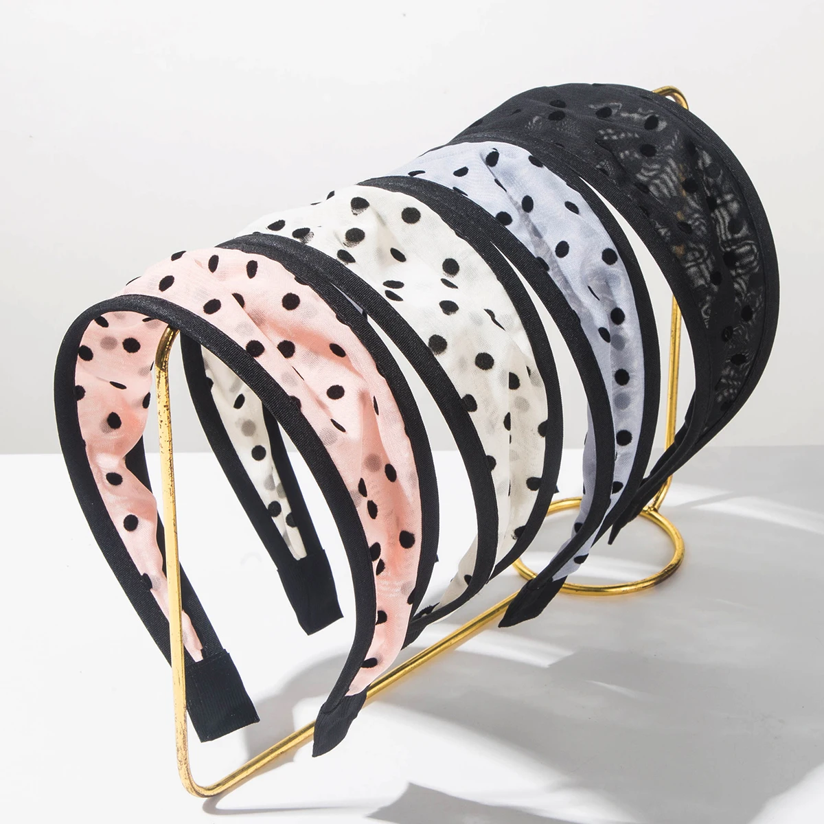 Fashionable, Sweet, Fresh, Polka Dot Mesh, Wide Edge Headband For Women, Versatile For Daily Use, Outdoor Headwear