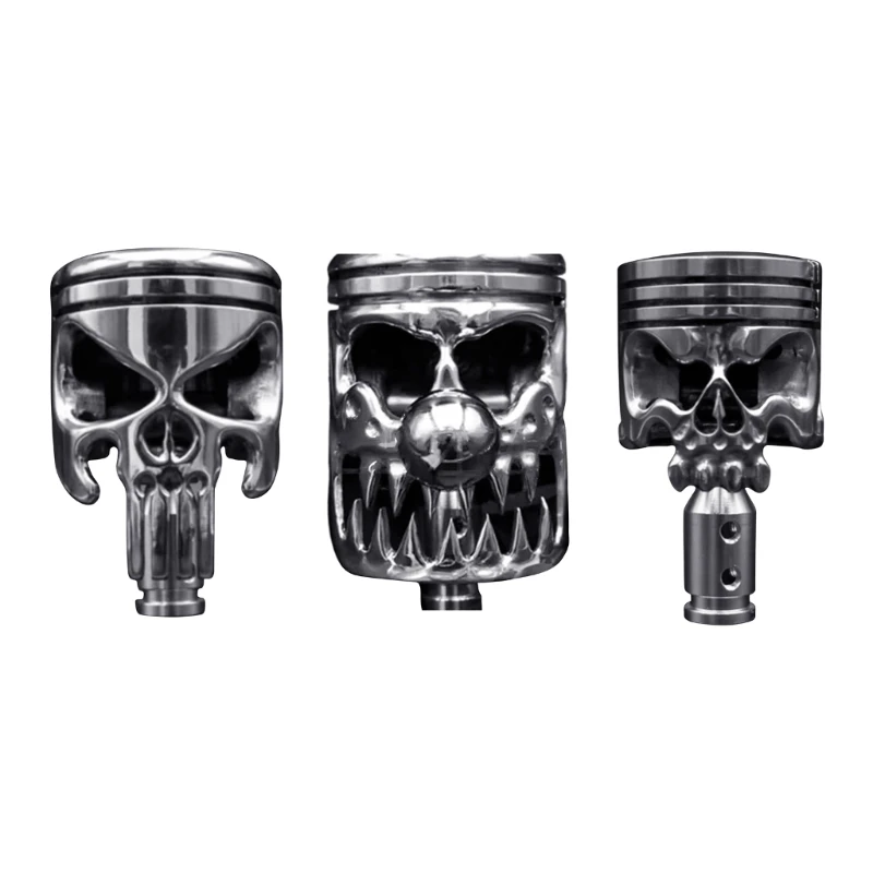 Automatic Manual Vehicle Motorcycle Piston Stainless Steel Skull Shifter Knob Car Shifts Head Shifting Lever