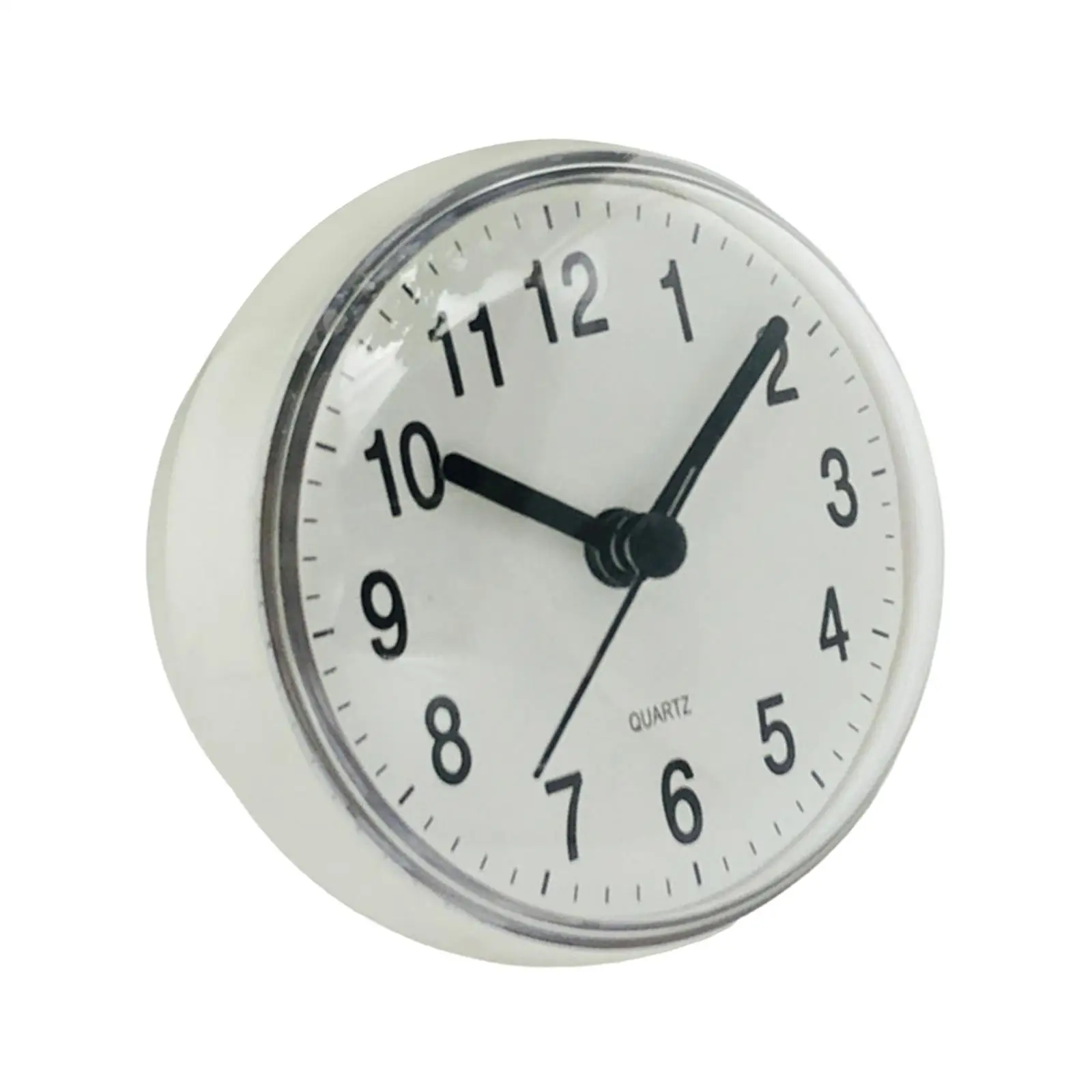 Adhesive Wall Clock Waterproof Bathroom Mini Quartz Display Clock for Shower Mirror or Tile Use