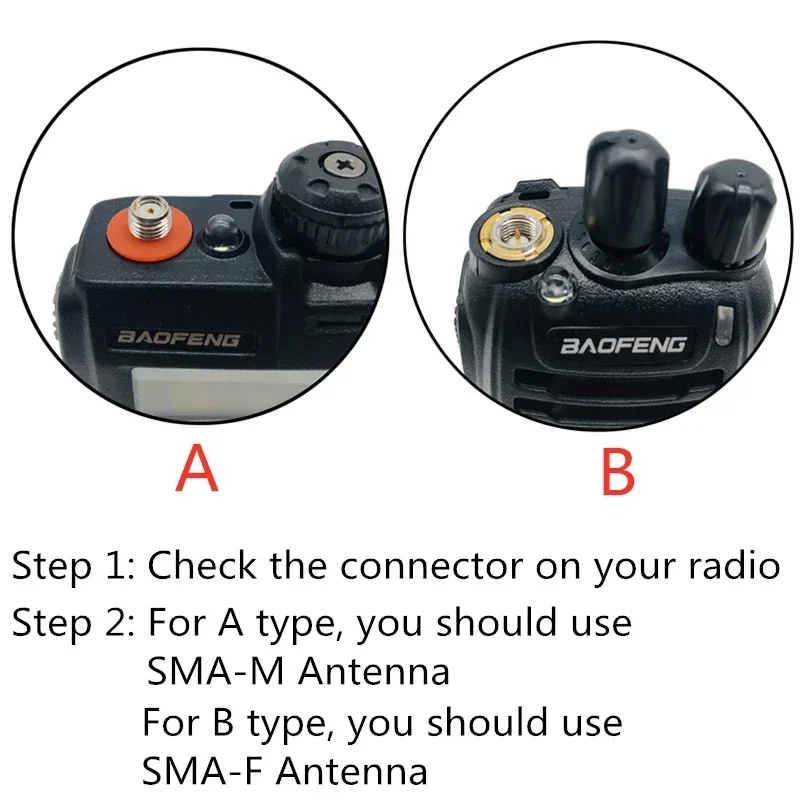 10W High Gain Stubby Antenna HH-S518+ UV 145/435MHz  SMA-M short Hand  Two Way Radio for BAOFENG UV-3R UV-100  UV-200 TYT