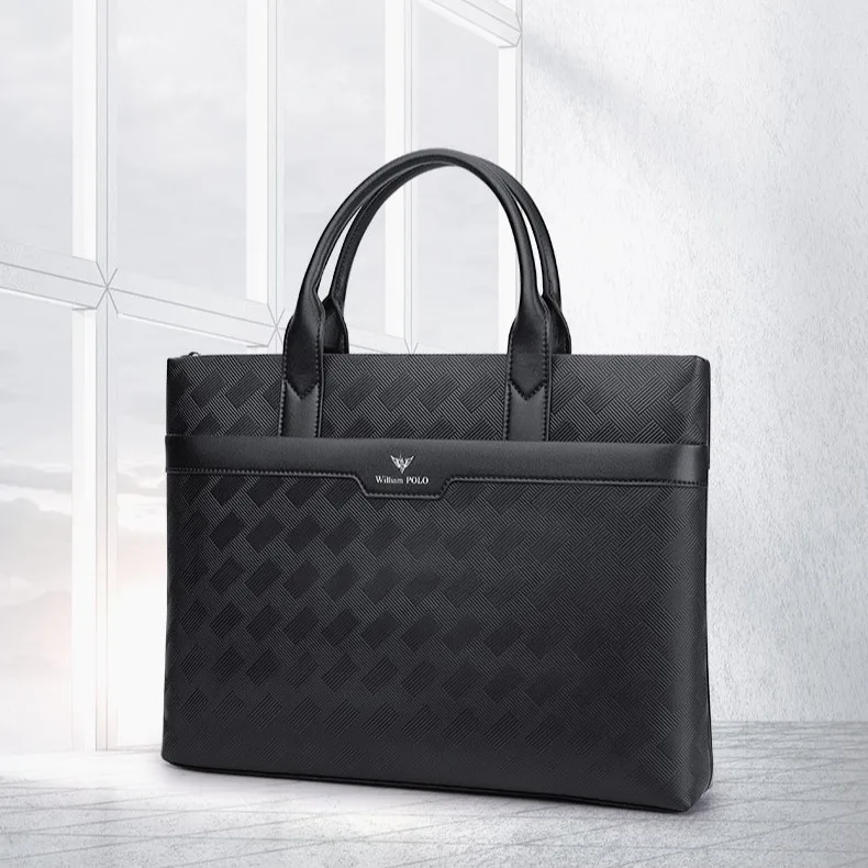 حقيبة رجالية الراقية حقيقية رسول العلامة التجارية الفاخرة حقائب جلدية رجال الأعمال الجديدة جلد البقر دفتر حقيبة يد بالجملة #1